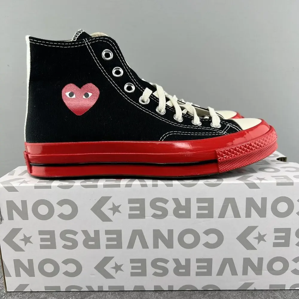 Converse Chuck Taylor All Star 70 Hi Comme Des Garcons Size 8.5 Mens Black Red